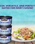 Worldwide Nutrition Bundle Compatible with Kirkland Signature Solid White Albacore Tuna  Premium Quality and Deliciously Versatile Tuna  8 Counts of 7 Ounce Cans and MultiPurpose Key Chain