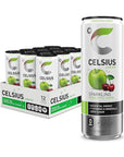 CELSIUS Sparkling Green Apple Cherry - 12 Fl Oz (Pack of 12)