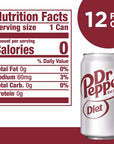 Diet Dr Pepper Soda 12 fl oz cans Pack of 12