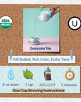 Fermentaholics USDA Certified Organic LooseLeaf Guayusa Tea  Perfect For Homebrewing Kombucha Hot Tea And Iced Tea  OU Kosher Certified  Premium Taste Aroma And Flavor