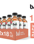 Bai Iced Tea Narino Peach Antioxidant Infused Supertea Crafted with Real Tea Black Tea White Tea 18 Fluid Ounce Bottles 12 count