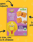 Earth's Best Organic Kids Snacks, Sesame Street Toddler Snacks, Organic Letter of the Day Cookies for Toddlers 2 Years and Older, Oatmeal Cinnamon, 5.3 oz Box (Pack of 6)