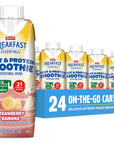 Carnation Breakfast Essentials Fruit and Protein Smoothie Nutritional Drink Strawberry Banana 24  8 fl oz Cartons