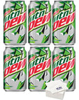 Mountain Dew Flavored Soda12oz cans pack of 6 with Bay Area Marketplace Napkins Diet