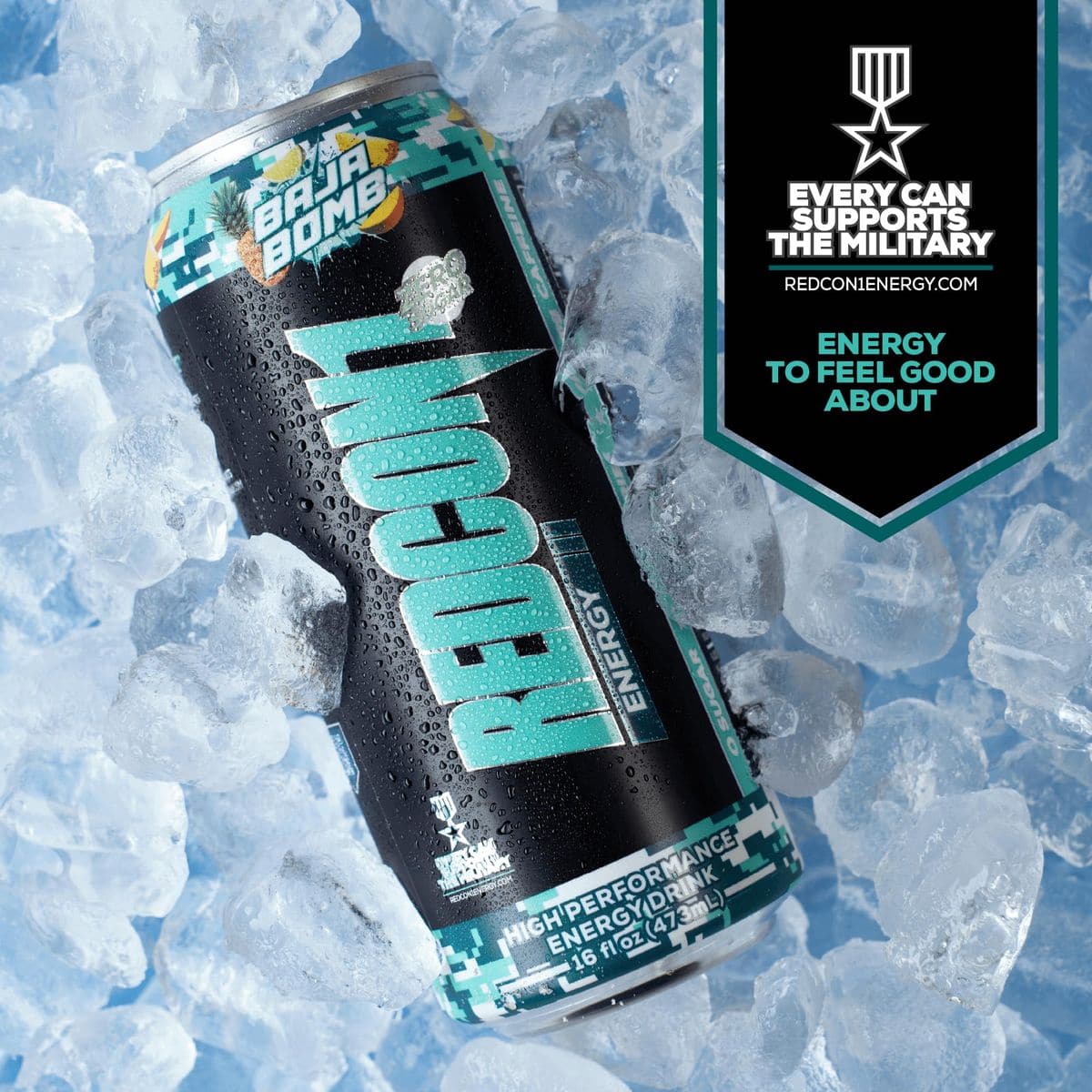 REDCON1 Energy High Performance Drink Baja Bomb  Zero Sugar Energy Drink with Alpha GPC Nootropic  200mg of Natural Caffeine from Green Coffee Beans  Vitamin B6 B12  B5 to Boost Mood 12 ct