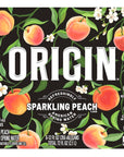 ORIGIN Organic  NonGMO Peach Flavor Sparkling Water 12 Fl Oz Recyclable Aluminum Cans 6 Count