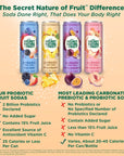 The Secret Nature of Fruit Probiotic Fruit Soda 3Flavor Variety Pack Supports Gut Health  Immunity 2 Billion Probiotics Zero Added Sugar 15 Fruit Juice High in Vitamin C  12oz Pack of 6