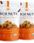 Rich Nuts Cinnamon Walnut Crunch Gourmet Sprouted Walnuts  Vegan Organic Paleo Keto  Cinnamon Maple Syrup Maca  Sea Salt  NonRoasted Dehyrdated Germinated Raw  Whole  4 Oz Bag 2 Pack