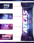 Atlas Protein Bar 20g Protein 1g Sugar Clean Ingredients Gluten Free Space 12 Count Pack of 1