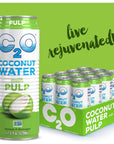 C2O Pure Coconut Water with Pulp  Plant Based  NonGMO  No Added Sugar  Essential Electrolytes  175 FL OZ Pack of 12