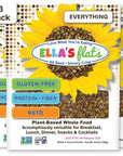 ELLA’S FLATS® Everything All Seed Savory Crisps - All Natural, Gluten Free, Good Source of Protein, High Fiber, Vegan and Keto Friendly (3 Pack)