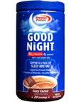 Premier Protein Good Night Protein Powder, Hot Cocoa Mix, 10g Protein, 0g Sugar, 11 Vitamins & Minerals, Nighttime Protein Blend, Magnesium, Zinc, 20 Serve, 1 Tub