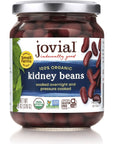 Jovial 100 Organic Kidney Beans  Kidney Beans Organic Kidney Beans No Saturated Fat Gluten Free Recyclable Glass Great Source of Fiber No Additives or Preservatives Product of Italy  13 Oz