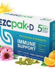 EZC Pak+D 5-Day Immune System Booster with Echinacea, Vitamin C, Vitamin D & Zinc for Immune Support - Vitamins for Immune System Support, Immune Boosters for Adults