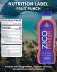 Zico Hydrate Fruit Punch No Artificial Colors or Flavors Kosher Gluten Free  NonGMO 169 Fluid Ounce Pack of 12