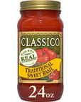 Classico Traditional Sweet Basil Tomato Spaghetti Pasta Sauce 24 Oz Jar