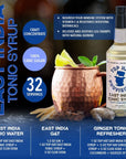 Top Hat East India Quinine Tonic Syrup  Compatible with SodaStream  Tonic Syrup for Homemade Tonics  Cocktail Syrup for Tonic Club  Just add Club Soda  2 pack 32oz Bottle