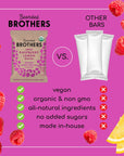 Bearded Brothers Vegan Organic Food Bar | Gluten Free, Paleo and Whole 30 | Soy Free, Non GMO, Low Glycemic, No Sugar Added, Packed with Protein, Fiber + Whole Foods | Raspberry Lemon | 12 Pack