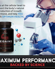 HGH Supplements for Men & Women - Regains Natural Anabolic Muscle Growth Building & Human Growth Hormone for Men, Muscle Builder for Men, Muscle Recovery Post Workout Supplement, 60 Protein Pills