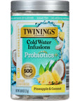 Twinings Cold Infuse Flavoured Cold Water Enhancer Probiotics Support Pineapple  Coconut Pack of 2 with By The Cup Coasters