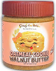 Crazy Go Nuts Walnut Butter - Oatmeal Cookie, 9 oz (1-Pack) - Healthy Snacks, Keto, Vegan, Low Carb, Gluten Free, Superfood - Natural, Non-GMO, ALA, Omega 3 Fatty Acids, Good Fats and Antioxidants