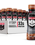 Muscle Milk Pro Advanced Nutrition Protein Shake, Knockout Chocolate, 11.16 Fl Oz (Pack of 12), 32g Protein, 1g Sugar, 16 Vitamins & Minerals, 5g Fiber, Workout Recovery, Energizing Snack, Packaging May Vary