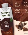 Simply Protein Chocolate Shake 4 Pack High Protein Shakes Ready To Drink Vegan Protein Shake Dairy Free