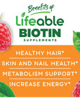 Lifeable Biotin Gummies for Kids - 5,000mcg - Great Tasting Natural Flavor Supplement Vitamins - Vegetarian GMO-free Chewable - for Beautiful & Glamorous Hair and Nails Growth - for Child - 90 Gummies