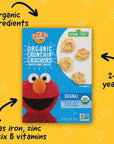 Earth's Best Organic Kids Snacks, Sesame Street Toddler Snacks, Organic Crunchin' Crackers, Wholesome Snacks for Toddlers 2 Years and Older, Original, 5.3 oz Box (Pack of 6)