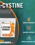 BULKSUPPLEMENTS.COM L-Cystine Powder - Amino Acid Supplement for Immune Support, Antioxidants Source - Gluten Free - 500mg per Serving, 500 Servings (250 Grams - 8.8 oz)