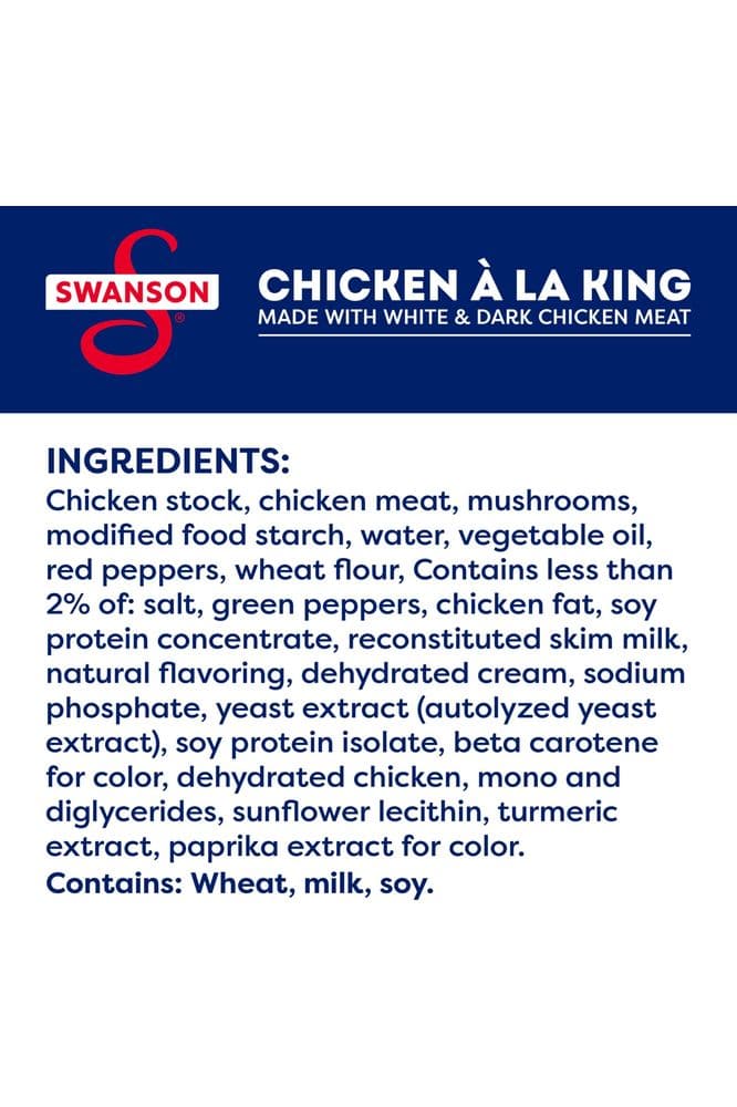 Swanson Chicken á la King Made with White and Dark Meat Chicken, 10.5 Ounce (Pack of 12)