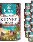 Eden Organic Red Kidney Beans 15 oz Can No Salt Added NonGMO US Grown Heat and Serve Macrobiotic Red Beans 12Pack