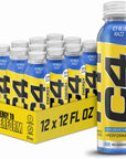 C4 Energy NonCarbonated Zero Sugar Energy Drink Pre Workout Drink  Beta Alanine Icy Blue Razz 12 Fl Oz Pack of 12