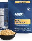 Nutrient Survival MRE Triple Cheese Mac Ready to Eat Meals 9 Servings Freeze Dried Prepper Supplies  Emergency Food Supply 40 Essential Nutritients Shelf Stable Up to 15 Years Pantry Pack