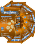 Drizzilicious Mini Rice Cakes Birthday Cake  Rice Crisps Healthy Snack for Adults and Kids Flavored Rice Cakes Vegan Gluten Free Allergen Free Only 90 Calories Per Bag  074 oz Pack of 10