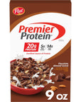 Post Premier Protein Chocolate Almond cereal, high protein cereal, protein-rich breakfast cereal or snack made with real almonds, 9 Ounce - 1 count