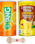 Tang Drink Mix Orange 45 lbs and Country Time Drink Mix Lemonade 825 oz 1ct each with a Sophley Measuring Spoon  Refreshing Citrus Drink