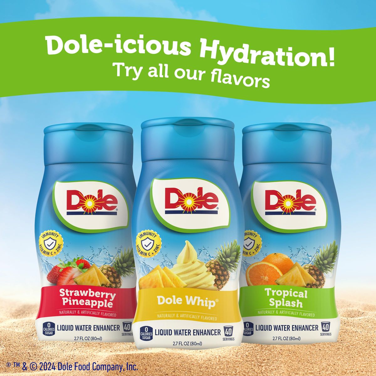 Juicy Mixes Dole Strawberry Pineapple Liquid Water Enhancer  Sugar Free  Delicious Makes 40 Flavored Water Beverages 4 pack