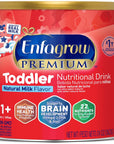 Enfagrow Premium Toddler Nutritional Drink, Natural Milk Flavor, Omega-3 DHA for Brain Support, Prebiotics & Vitamins for Immune Health, Non-GMO, Powder Can, 24 Oz