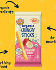 Earth's Best Organic Baby Food, Dissolvable Teething Snack for Babies 6 Months and Older, Strawberry Banana Crunchy Sticks, .56 oz Pack (Pack of 5)