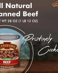 Keystone Meats All Natural Canned Beef 28 Ounce Long Term Shelf Life Emergency Survival Food Canned Meat  Fully Cooked Ready to Eat  No Water Added  Gluten Free No Carbs Family Pack of 4