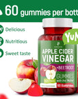 Perfotek Apple Cider Vinegar Gummies - Natural Apple Flavor - Healthy Keto Gummies - Non GMO, Vegan, Gluten Free - Apple Cider Gummies (60 Pieces)