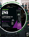 HERBALIFE24 Liftoff: BlackBerry Spark (30 Stick Packs) Nutrition for The 24-Hour Athlete, Energy Supplement, Natural Flavor with Other Natural Flavors, Certified for Sport, Certified Vegetarian