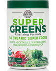 Country Farms Super Greens Natural Flavor 50 Organic Super Foods USDA Organic Drink Mix Fruits Vegetables Super Greens Mushrooms  Probiotics Supports Energy 20 Servings 106 Oz