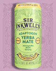 SIR INKWELLS Adaptogen Yerba Mate Tea  Healthful Energy 150 mg Organic Caffeine  300mg Ashwagandha Reishi Ginseng  Immunity Stress Support  NonGMO Vegan  Meyer Lemon  Mint 16oz 12pk