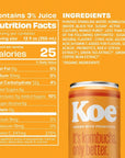 Koe Kombucha Cans, Mango | Organic Sparkling Fruit Drinks - 12 oz Pack of 12