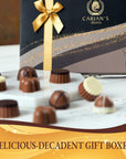 CARIANS Chocolate Gourmet Truffles Box Belgium Chocolate Limited Edition Fathers Day Chocolate Gift Gourmet Chocolate Basket Assortment of Milk Dark White Chocolate Kosher 10 Pc 47 oz