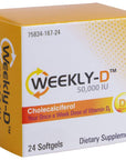 Weekly-D Vitamin D3 50,000 IU | 24 Vitamin D3 Softgels Cholecalciferol Supplements