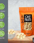 Oh Nuts Jumbo Raw Macadamia Nuts  Unsalted  GlutenFree  AllNatural AdditiveFree Healthy Snack  LargeSized No Oil Keto Snacks in Resealable 1Pound Bag for Extra Freshness