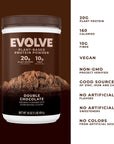 Evolve Protein Powder Classic Chocolate 20g Protein10g Fiber 1 Lb